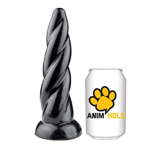 Gangbangster - Unicorn Twist - Dildo - 19 x 6 cm - PVC - Zwart-Erotiekvoordeel.nl