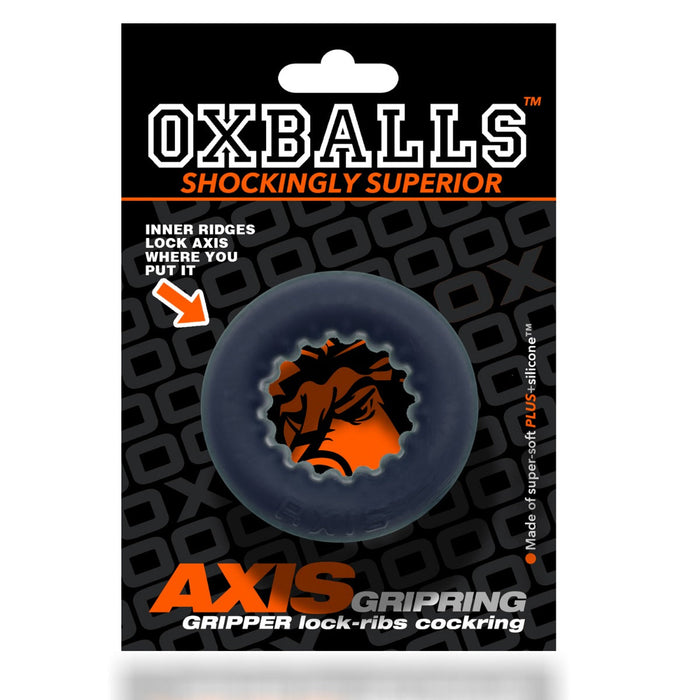 Oxballs - Axis - Ribbed Cockring - Zwart Ice-Erotiekvoordeel.nl