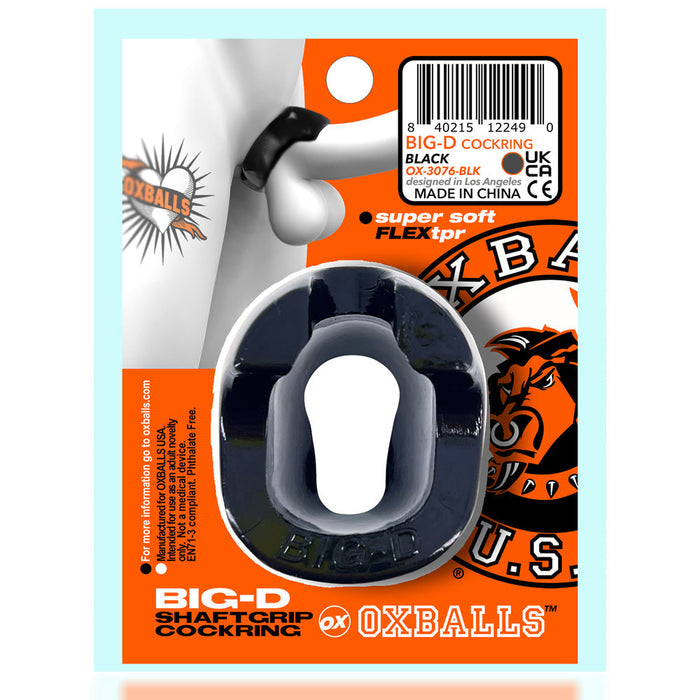 Oxballs - Big-D Shaft Grip Cockring - Zwart-Erotiekvoordeel.nl