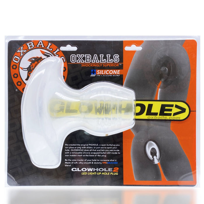 Oxballs - Glowhole-1 Buttplug + LED insert - Small - Transparant-Erotiekvoordeel.nl