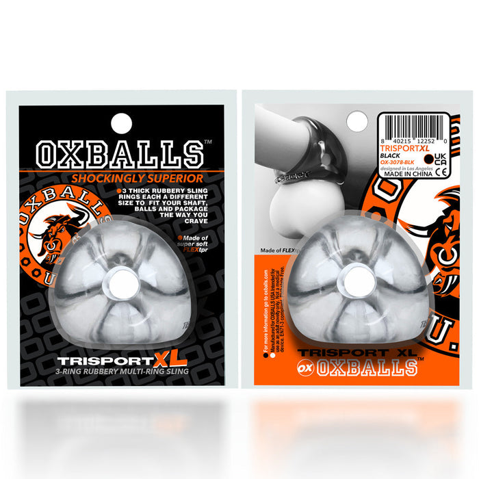 Oxballs - Tri-Sport XL - Cocksling met 3 Ringen - Transparant-Erotiekvoordeel.nl