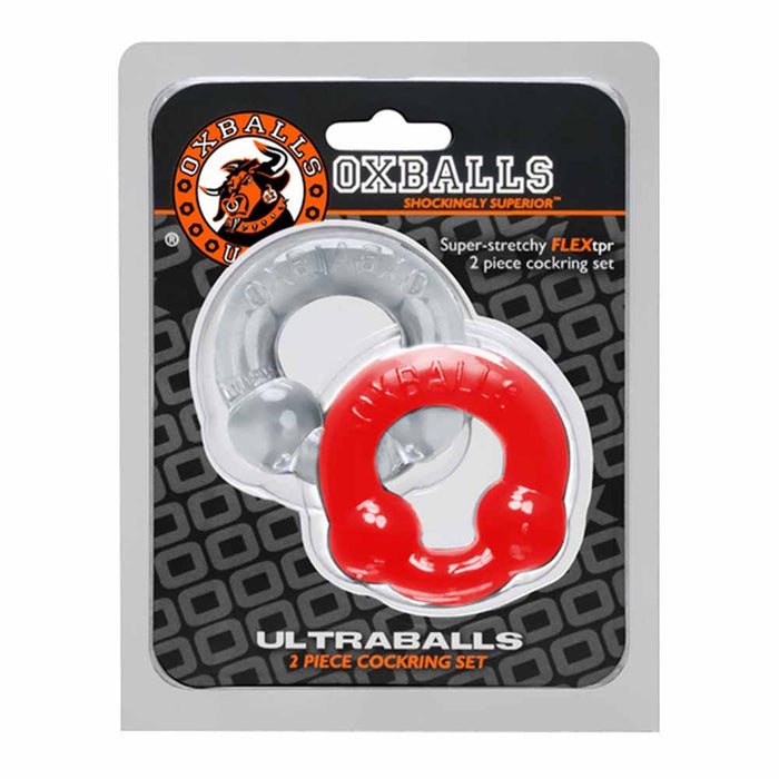 Oxballs - Ultraballs Cockring - 2 stuks - Cockring - Staal & Rood-Erotiekvoordeel.nl