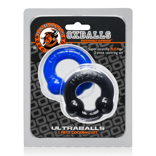 Oxballs - Ultraballs Cockring - 2 stuks - Cockring - Zwart & Blauw-Erotiekvoordeel.nl