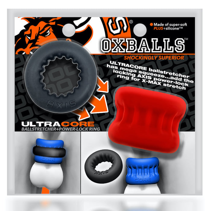 Oxballs - Ultracore - Set met Core Ballstretcher en Axi Ring - Rood Ice-Erotiekvoordeel.nl