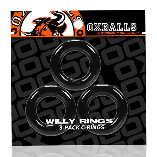 Oxballs - Willy - Cockring - 3 stuks - Zwart-Erotiekvoordeel.nl