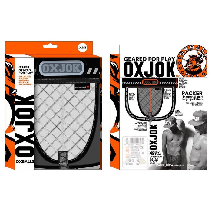 Oxjok Packer - Cargo Quilt Slider Jock - Quilted Jockstrap - White Snow-Erotiekvoordeel.nl