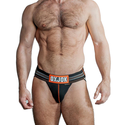 Oxjok Slingjock - Upthrust Slider Jockstrap - Ingebouwde Cockring - Met opbergvakje - Black Iron-Erotiekvoordeel.nl