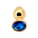 PLGZ - Rosebud Metalen Buttplug - Goud - Blauwe Siersteen - Small-Erotiekvoordeel.nl