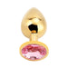 PLGZ - Rosebud Metalen Buttplug - Goud - Roze Siersteen - Large-Erotiekvoordeel.nl