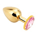 PLGZ - Rosebud Metalen Buttplug - Goud - Roze Siersteen - Large-Erotiekvoordeel.nl