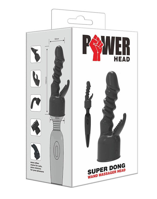 POWER Opzetstuk Wand Vibrator Super Dong - Zwart-Erotiekvoordeel.nl