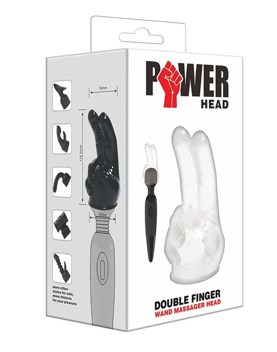 POWER Wand Vibrator Opzetstuk Double finger - Transparant-Erotiekvoordeel.nl