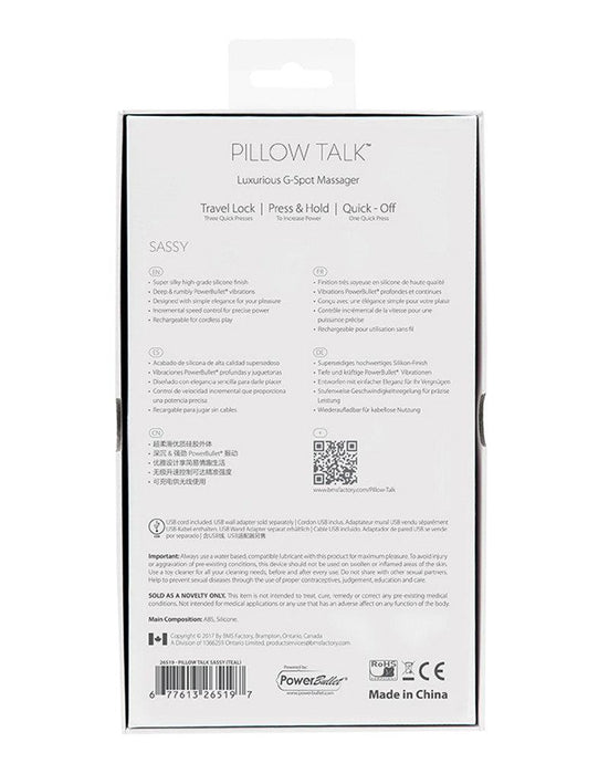 Pillow Talk Sassy G-Spot Vibrator - Lichtblauw-Erotiekvoordeel.nl