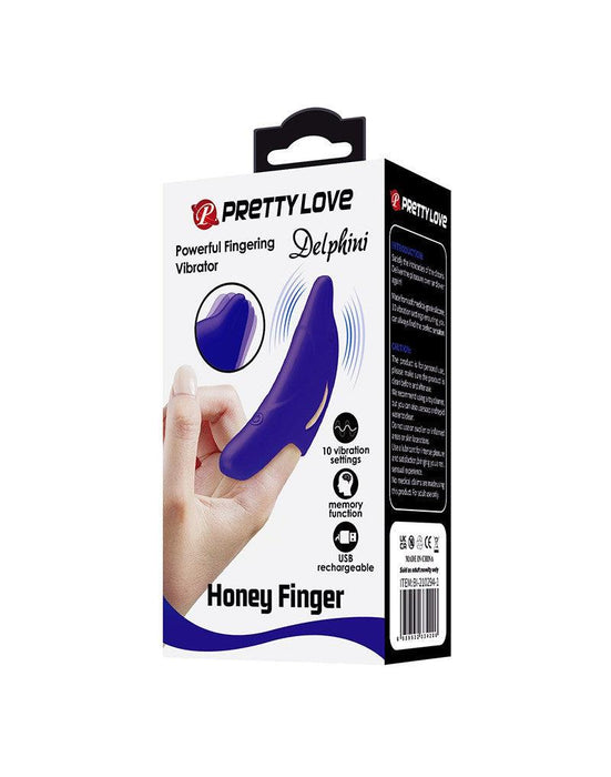 Pretty Love - Delphini - Vinger Vibrator - Paars - Siliconen - USB Oplaadbaar - 10 standen-Erotiekvoordeel.nl