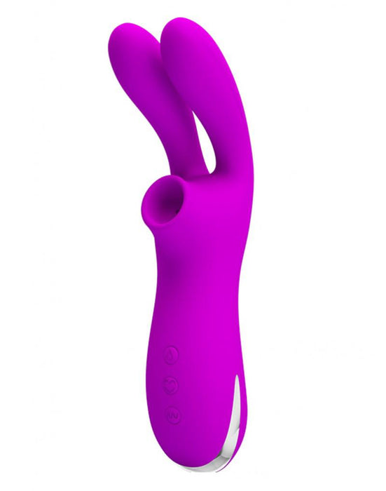 Pretty Love - Dubbele Oortjes Vibrator Met Clitoris Zuiger Ralap - Roze-Erotiekvoordeel.nl