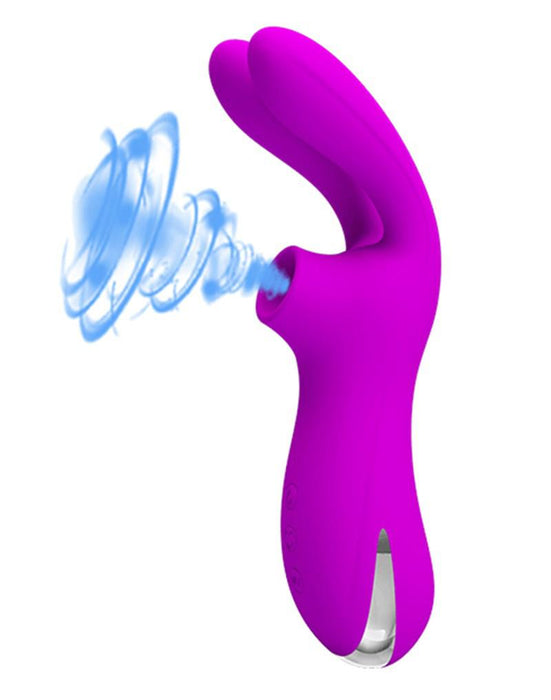 Pretty Love - Dubbele Oortjes Vibrator Met Clitoris Zuiger Ralap - Roze-Erotiekvoordeel.nl