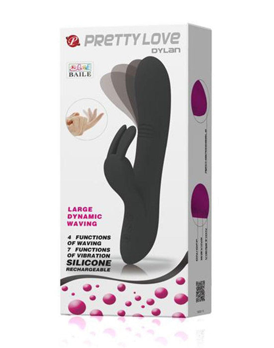 Pretty Love - Dylan - Bunny Vibrator - Zwart-Erotiekvoordeel.nl