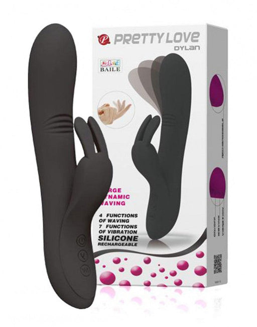 Pretty Love - Dylan - Bunny Vibrator - Zwart-Erotiekvoordeel.nl