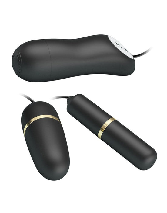 Pretty Love - Electrosex Bullet Vibrator Set - Zwart-Erotiekvoordeel.nl