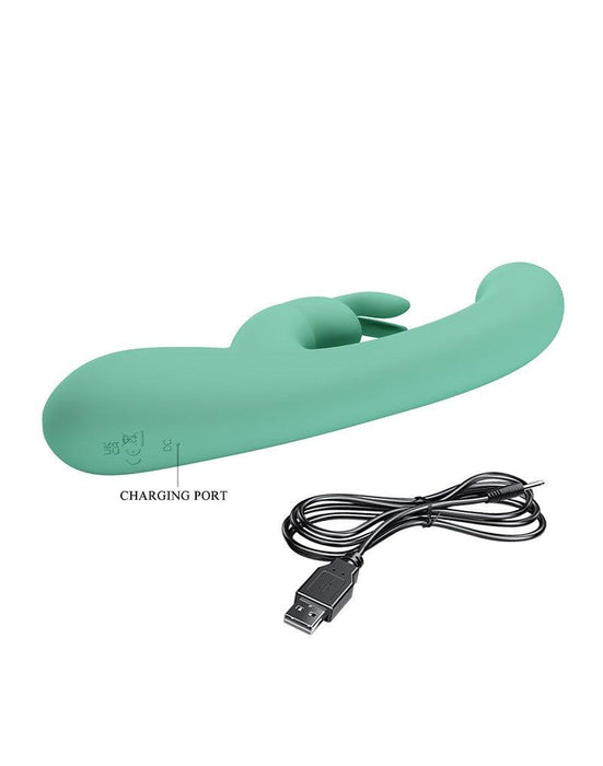 Pretty Love - Lamar - Rabbit Vibrator- Tarzan Vibrator - Met LCD Display - Lichtblauw-Erotiekvoordeel.nl