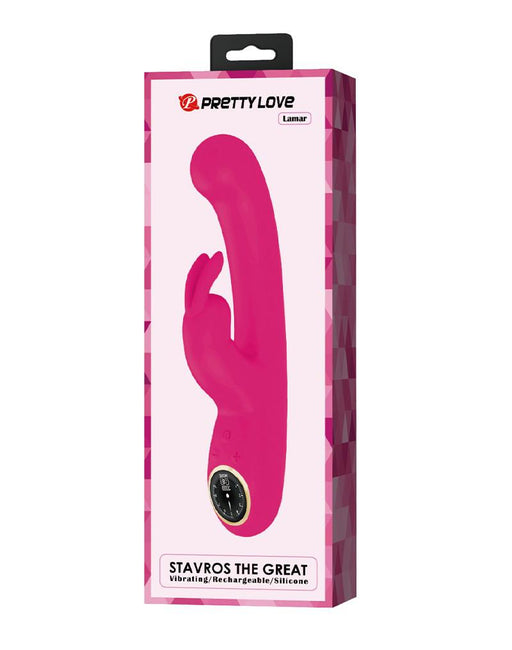 Pretty Love - Lamar - Rabbit Vibrator- Tarzan Vibrator - Met LCD Display - Roze-Erotiekvoordeel.nl