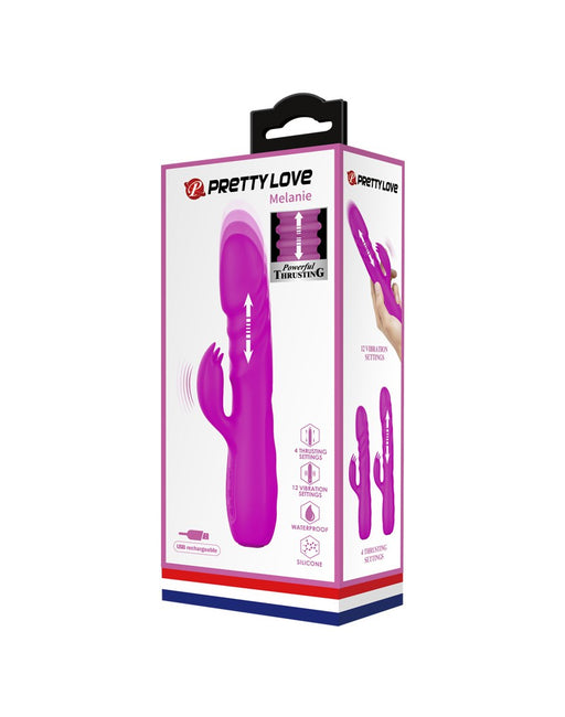 Pretty Love - Melanie - Stotende Rabbit Vibrator - Roze-Erotiekvoordeel.nl