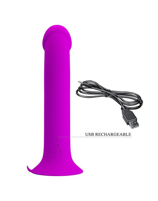 Pretty Love - Murray - Vibrerende Dildo - 19 cm - Dieproze - USB Oplaadbaar - Siliconen-Erotiekvoordeel.nl