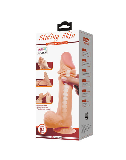 Pretty Love - Orton - Sliding Skin Dildo - Lengte 24 cm - Diameter 5 cm - Lichte Huidskleur-Erotiekvoordeel.nl