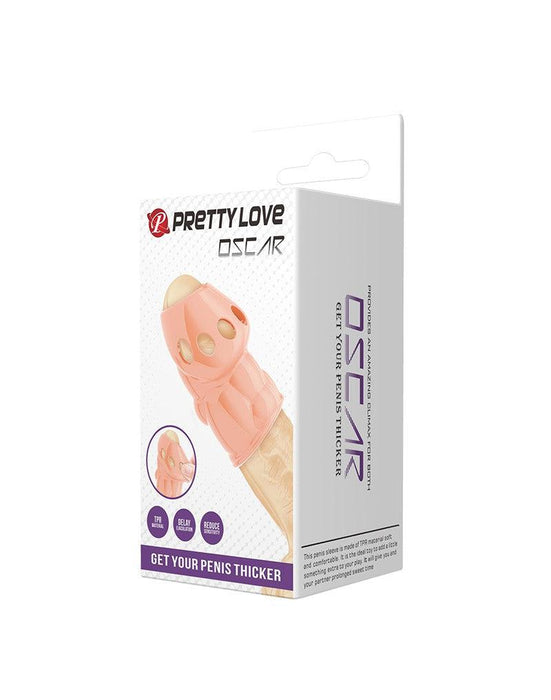 Pretty Love - Oscar - Penis Sleeve - Cock Sleeve Voor Langdurige en Sterkere Erecties - Lichte Huidskleur-Erotiekvoordeel.nl