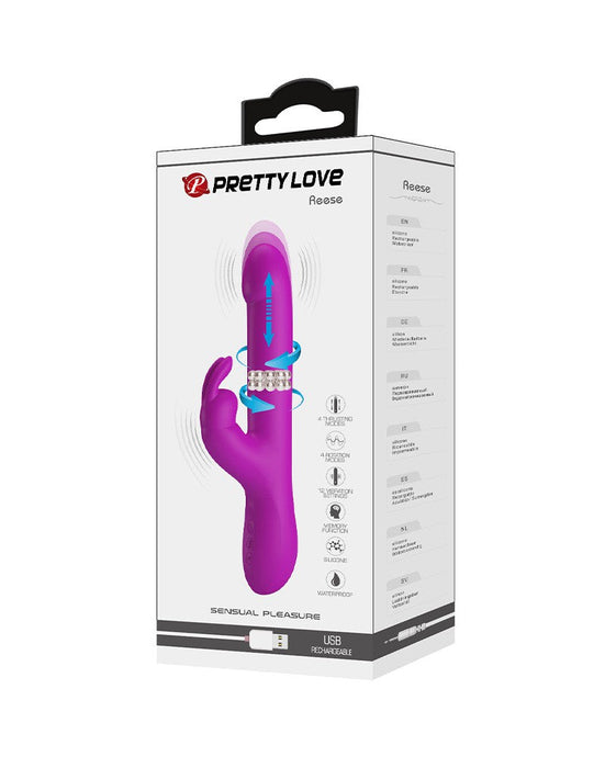 Pretty Love - Reese - Stotende Rabbit Vibrator - Roze-Erotiekvoordeel.nl