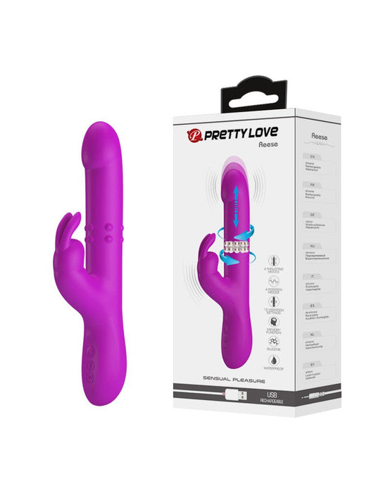 Pretty Love - Reese - Stotende Rabbit Vibrator - Roze-Erotiekvoordeel.nl