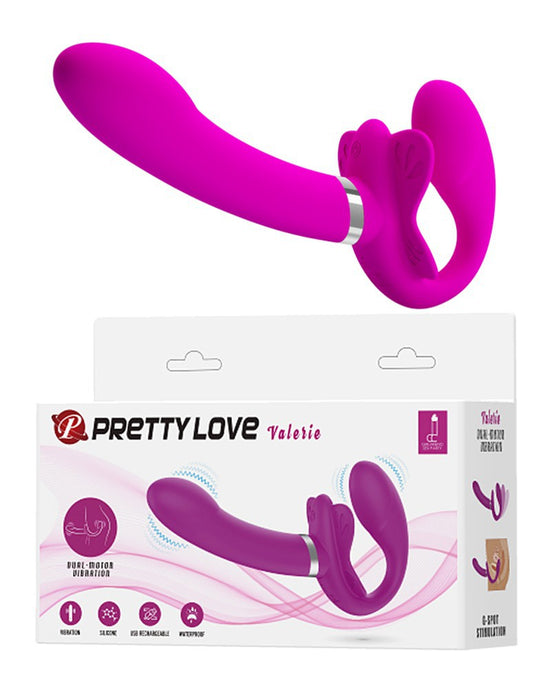 Pretty Love - Strapless Strap-on VoorbindVibrator Valerie - Roze-Erotiekvoordeel.nl