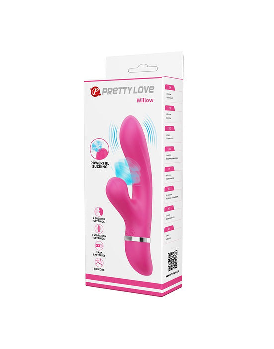 Pretty Love - Tarzan Vibrator Met ZuigFunctie WILLOW - Roze-Erotiekvoordeel.nl