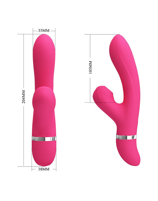 Pretty Love - Tarzan Vibrator Met ZuigFunctie WILLOW - Roze-Erotiekvoordeel.nl