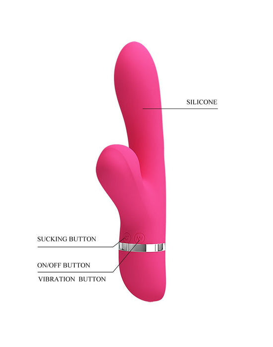 Pretty Love - Tarzan Vibrator Met ZuigFunctie WILLOW - Roze-Erotiekvoordeel.nl