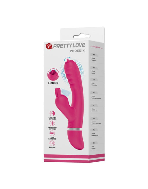 Pretty Love - Phoenix - Tarzan Vibrator Met luchtdruk stimulatie - Roze-Erotiekvoordeel.nl