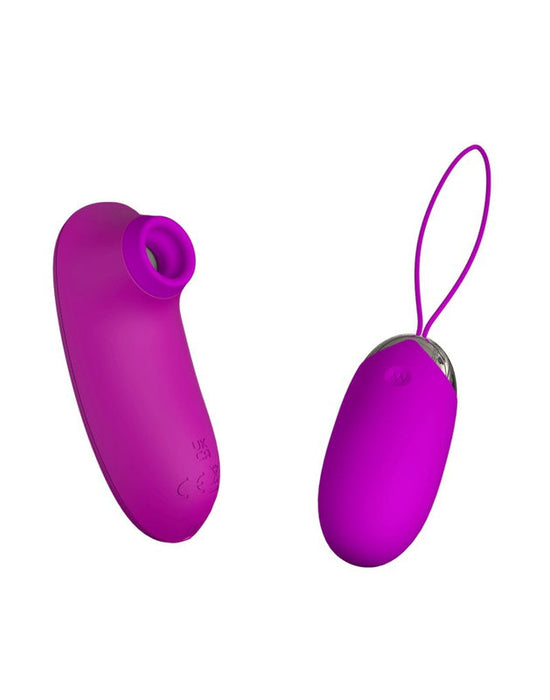 Pretty Love - Vibrerend Eitje plus Luchtdruk Vibrator ORTHUS - Roze-Erotiekvoordeel.nl