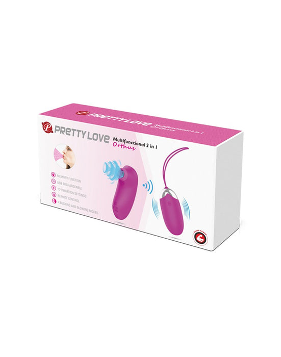 Pretty Love - Vibrerend Eitje plus Luchtdruk Vibrator ORTHUS - Roze-Erotiekvoordeel.nl