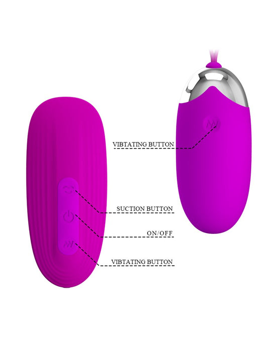 Pretty Love - Vibrerend Eitje plus Luchtdruk Vibrator ORTHUS - Roze-Erotiekvoordeel.nl