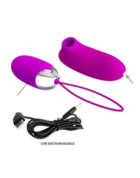 Pretty Love - Vibrerend Eitje plus Luchtdruk Vibrator ORTHUS - Roze-Erotiekvoordeel.nl