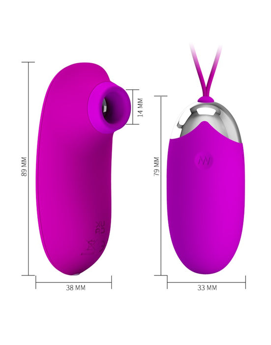 Pretty Love - Vibrerend Eitje plus Luchtdruk Vibrator ORTHUS - Roze-Erotiekvoordeel.nl