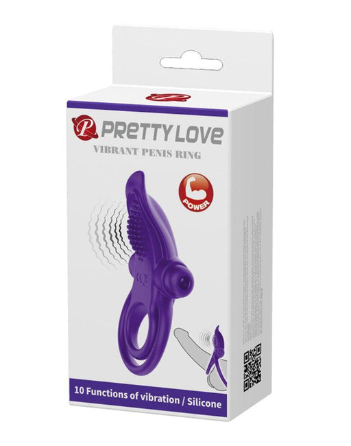 Pretty Love - Vibrerende Cockring Met clitoris tong Stimulator-Erotiekvoordeel.nl