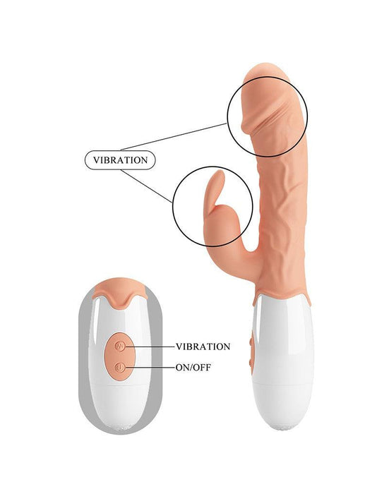 Pretty Love - Easter Bunny - Vibrator - Realistische Rabbit Vibrator - Lichte Huidskleur - Geeft Intens G Spot en Clitoris Stimulatie-Erotiekvoordeel.nl