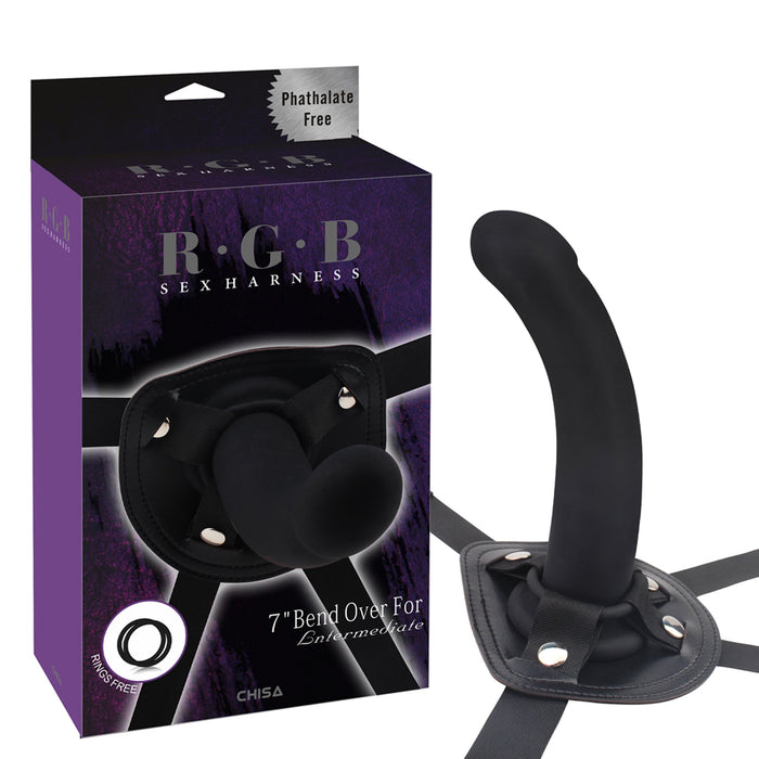 RGB - Bend over - Strap-on Dildo - Intermediate - Zwart-Erotiekvoordeel.nl