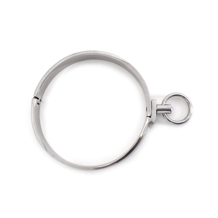 Kiotos Steel - RVS Collar Solid Met Transparant Kristal voorzijde - Large - 13,5 cm-Erotiekvoordeel.nl