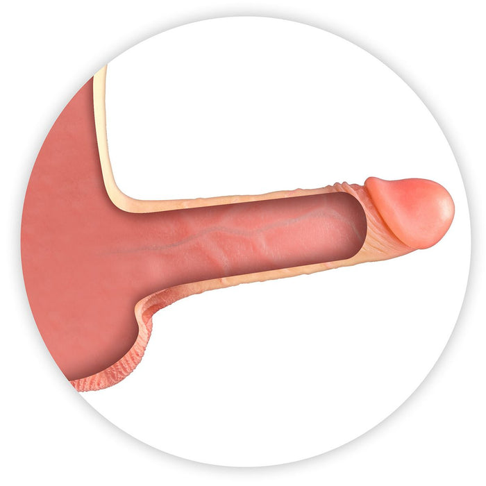 Real Body - Bodysuit - Female to Male - Mannelijk Onderlichaam met Holle Penis - Verkrijgbaar in 2 maten-Erotiekvoordeel.nl