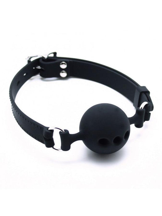 Rimba - Ball Gag - Siliconen Mondknevel Met Metalen Gesp - BDSM Mouthgag Met Verstelbare Band En Ademgaten-Erotiekvoordeel.nl