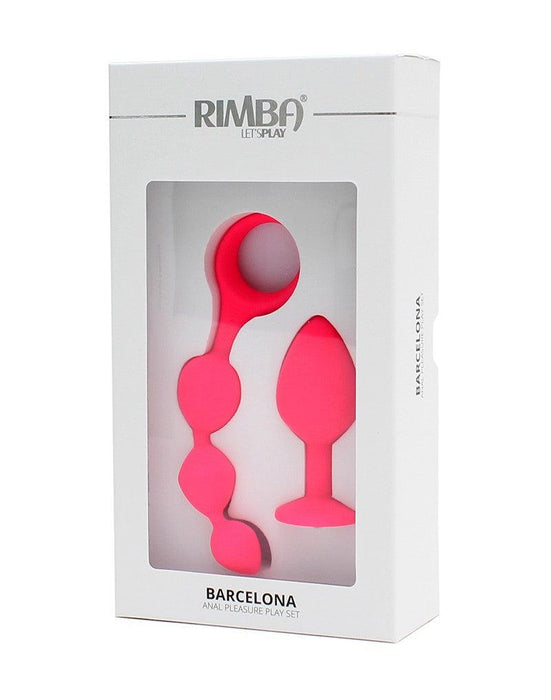 Rimba - Barcelona - Anaal Set Met Buttplug En Anaal kralen - Roze-Erotiekvoordeel.nl