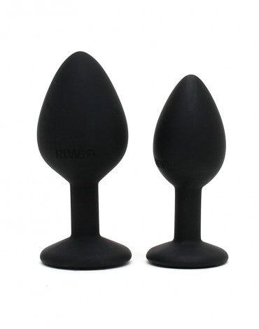 Rimba - Berlin - Bling Buttplug - Set Met 2 Buttplugs Met Kristal - Zwart-Erotiekvoordeel.nl