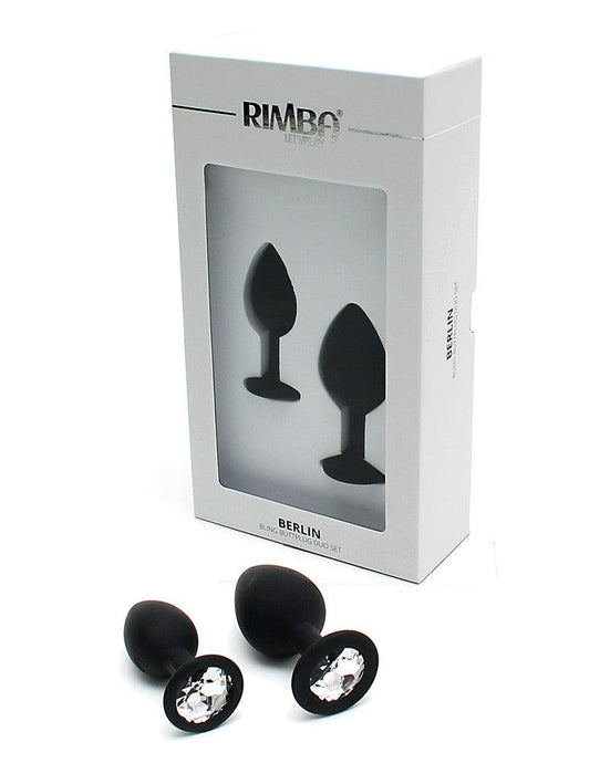 Rimba - Berlin - Bling Buttplug - Set Met 2 Buttplugs Met Kristal - Zwart-Erotiekvoordeel.nl